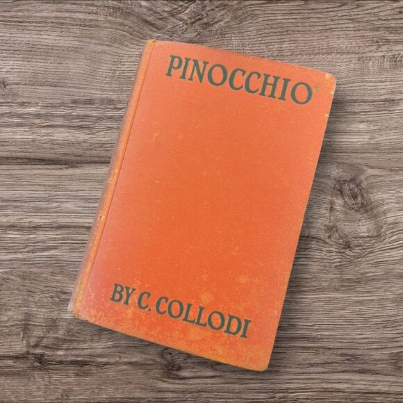 Vintage Orange Pinocchio Book by C. Collodi - Picture 1 of 6